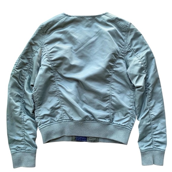 Tough Jeansmith Lightweight Nylon Zip Bomber Flight Jacket Blue-Gray Size Small - Picture 2 of 9